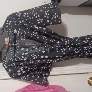 Black w/purple hearts wrap dress